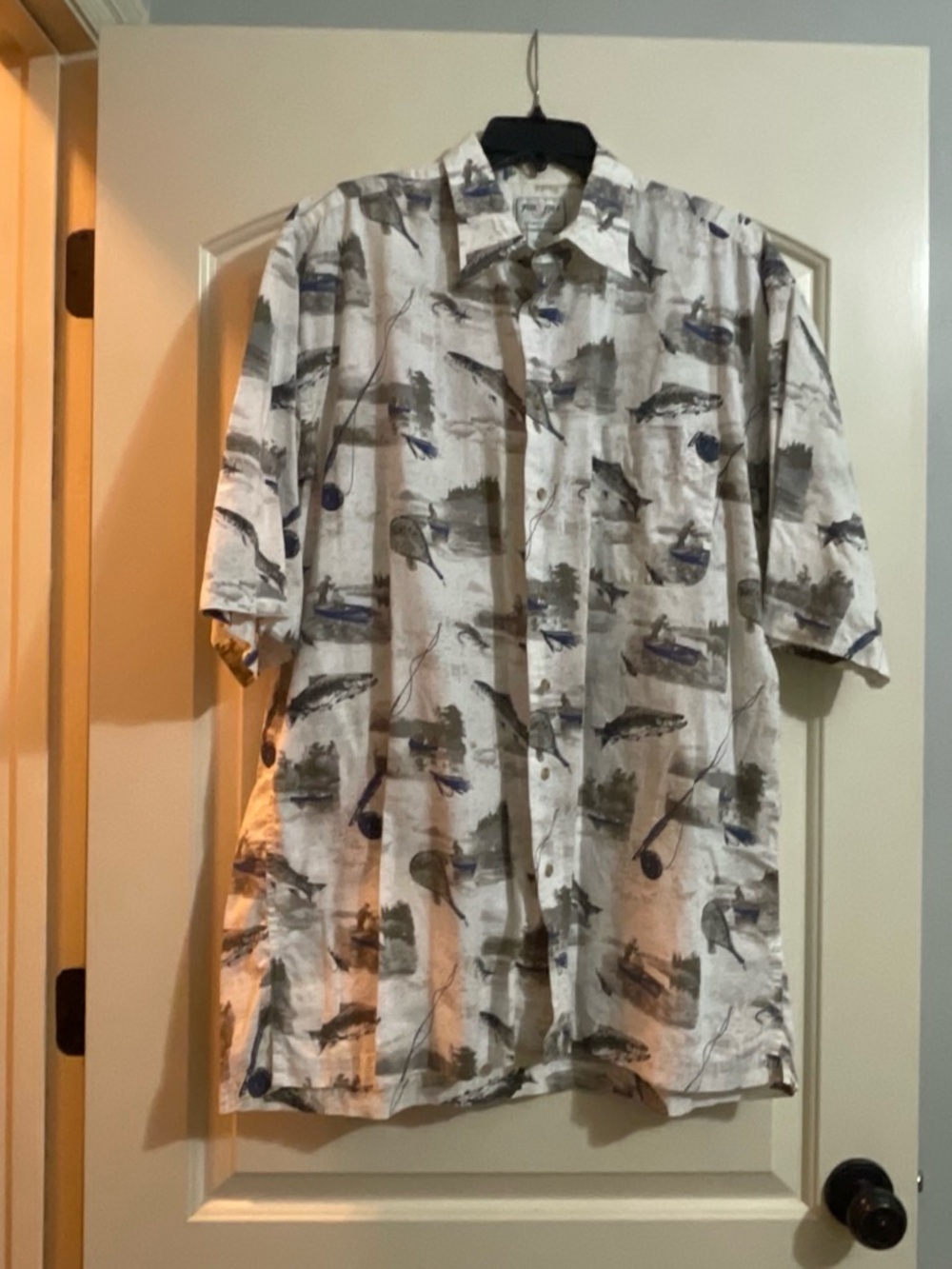 Fox Fire Men’s Short Sleeve Fishing Print Shirt XL Tall - Picture 6 of 8